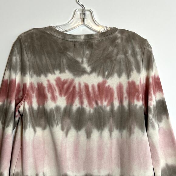Dolan LCC Kendall Long Sleeve Tie Dye Pullover Sweatshirt Pink Taupe Women Small - Picture 8 of 14